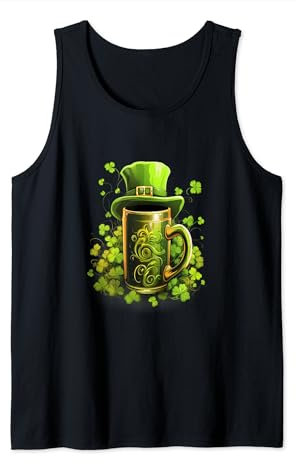Chope à bière St Patrick Chapeau Leprechaun Fête irlandaise Débardeur