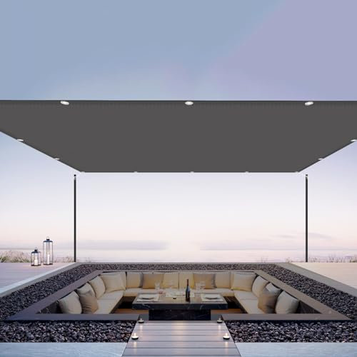 Sonnensegel mit Öse 140 x 300 cm, Garten Segel mit Pu-Beschichtung PES Polyester Sonnenschutz UV Schutz Sonnensegel Balkon mit Ösen Und Befestigungsseile, Anthrazit
