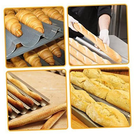 PHENOFICE 2stücke Antihaftbeschichtete Brotbackformen Backblech Mit Schlitzen Backform Für Zuhause Und Küche Silber