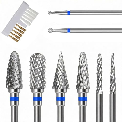 8stück Nagelfräser Aufsätze, Nagelfräser Bits Kommt Mit Reinigungsbürste, Nagelfräser Professionell, Fräser Bits Für Maniküre, Pediküre, Nagelpflege