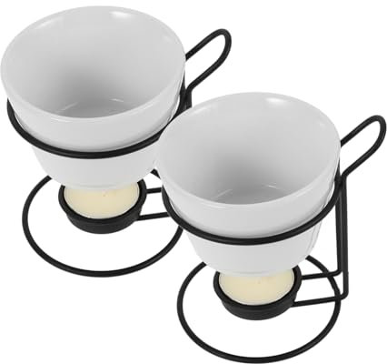 Amosfun 2sets Electric Chocolate Melting Pot Machine Ceramic Butter Warmer Cheese Warmer Fondue Pot Set