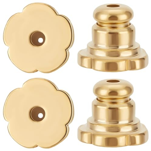 Beebeecraft 1 caja de 12 tuercas para Pendientes con Cierre de de Latón Chapado En Oro de 18 quilates para Asegurar los Pendientes (Dorado)