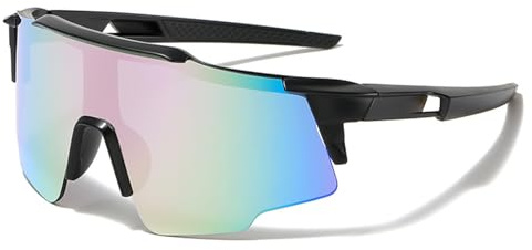 LOJUDI Occhiali da sole polarizzati per bambini, occhiali da ciclismo – occhiali sportivi UV400, protezione per ragazzi e ragazze, Viola a specchio, m