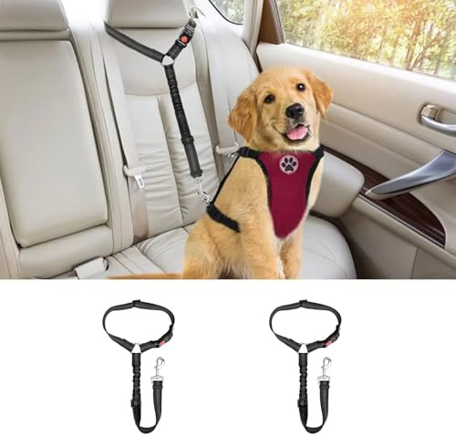 Hundegurt fürs Auto für Mazda CX-60 CX60 2022 2023 2023, Kopfstützen-Rückhalte Anschnallgurt Hund Sicherheitsgeschirr Hund Verstellbar Multifunktions, 2 Stück
