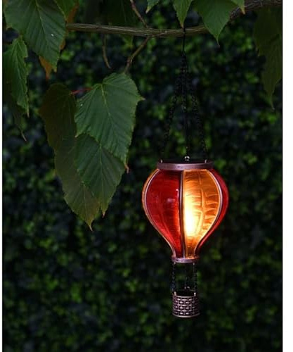 New Stunning Solar Hot Air Balloon Light Orange & Yellow Design with Rechargeable Battery Hanging Outdoor Garden Lantern Light Garden Ornament Lawn, Patio,Home Décor -A56