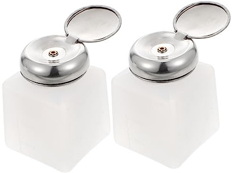 Ipetboom Anti-static 100ml Alcohol Pump Bottle Plastic Refillable Dispenser with Lockable Lid for Nail Treatment and Travel Use 2 Pack