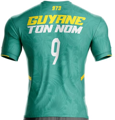 UNITIF Guyana Football Jersey 973 French Guyana Flag (UK, Alpha, M, Regular, Regular, + Customization)