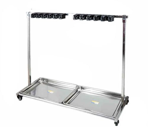 Support À Balais Et Serpillères, Organiseur De Produits De Nettoyage Avec Roulettes, Chariot De Nettoyage, Station De Rangement For Outils De Ménage, Garage, Jardin, Placard, Armoire(128x110x43cm)