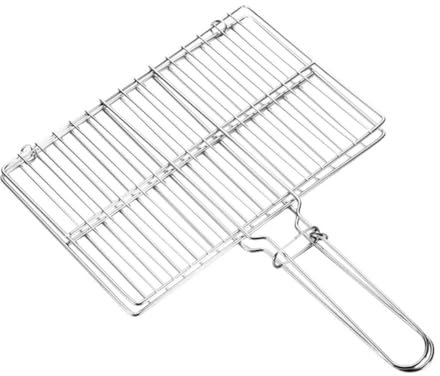UPKOCH Pesce in Acciaio Inossidabile Spessa Con Manico Protettivo Rete Barbecue Clip Per Carne e Verdure Supporto Grigliazza Per Campeggio e Feste Outdoor Media