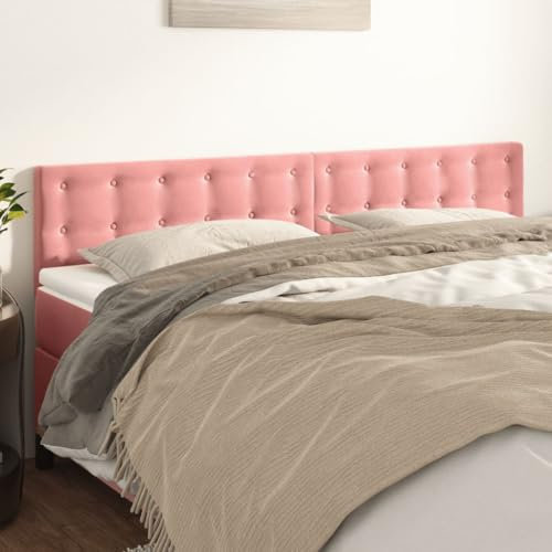 XINCXIN Kopfteil, schlafzimmermöbel modern wandpolster Bett wandkissen wandpolster Bett kopfteil e 2 STK. Rosa 100x5x78/88 cm Samt
