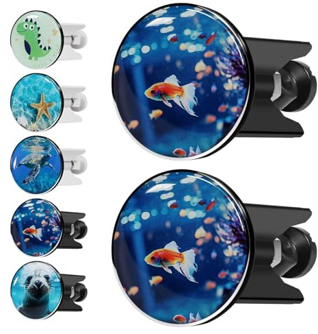 2 pezzi per lavabo universale, 40 mm tappo per lavabo, tappo di scarico, tappo per lavabo regolabile, tappo per lavello universale, per lavabi da bagno - Nero, Pesce rosso