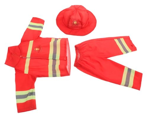 VICASKY Feuerwehrmann Outfit Für 43cm Puppen Feuerwehr Rollenspielkostüm Mit Helm Und Accessoires Puppenkleidung Satz Für Mädchenpuppen Für Spiel Party Ausstellung