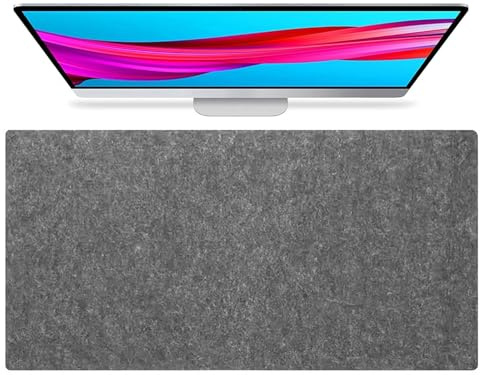 Große Schreibtischunterlage aus Filz 120x50cm, Rutschfeste Computermatte für Mauspad und Tastatur 120x60cm, Schreibtischschutz für Büro, Arbeit und Zuhause(DarkGray,120x60cm)