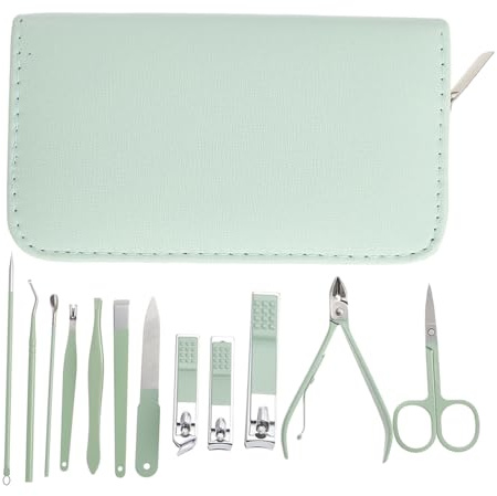 Ipetboom Kit de Manucure Pédicure Multifonction en Acier Inoxydable Paquet de Poche Taille Paume, pour Voyage et Usage Quotidien, Coupe-ongles sans Bavure