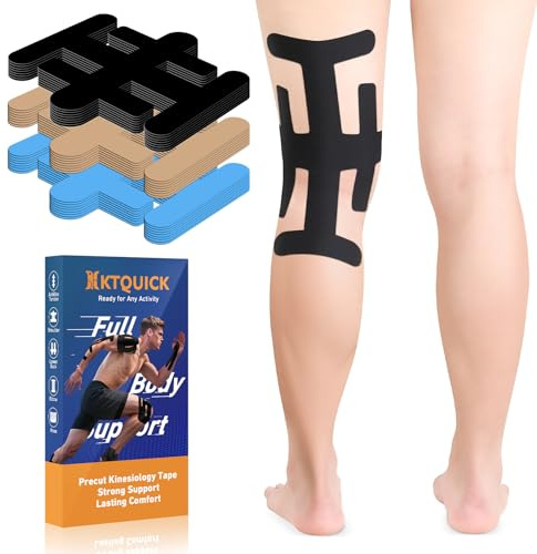 KTQUICK Vorgeschnittene Kinesiotapes bei Knievalgus,10PCS,Latexfrei&Cutton | Ergonomisches Korrekturtape für das Knie, Latexfrei, Entlastet Gelenkbelastungen bei Langem Sporttraining