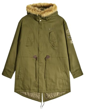 Lambretta Parka vintage para hombre, caqui, S