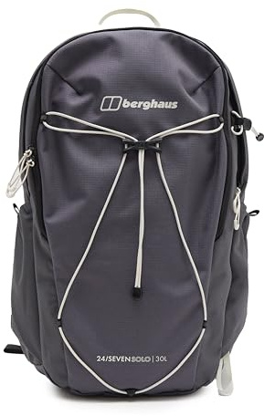 Berghaus 24/7 Solo Rucksack, 30L Capacity, Polyester, Flow Technology Ventilated Back System, Laptop Sleeve, Walking Pole Holders, 52 x 27 x 26cm (Grey)
