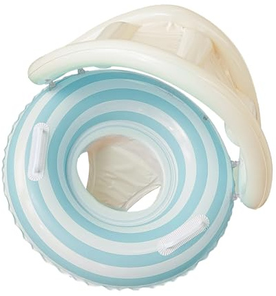 Babyflottör med baldakin – uppblåsbar simhjälp för småbarn, babysimmare i klubbipop-design, UV-skydd | unga flickor utomhus vatten simning straffskyddade sjö pool sommar Sp