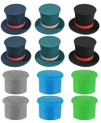 DUINIU Set di Tappi per Vino in Silicone da 12 Pezzi, Tappo per Bottiglia di Vino da Gentiluomo, Tappo per Vino Rosso A Prova di Perdite, Adatto per Vino, Champagne, Birra (6 + 6).