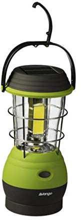 Vango Lunar 250 Eco Rechargeable Camping Lantern with Solar Panels, USB Cable, Warm Effect LG LEDs, 250 Lumens Camping Light, Foldable Handle Ideal for Fishing, Hiking, Inside Tents