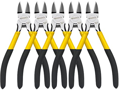 5 Stücke Seitenschneider, BOOSDEN Profi Drahtschneider, 165mm Schneidzangen Elektronik, Drahtschere, ultrascharfer Flush Zangen für Schmuckhandwerk DIY