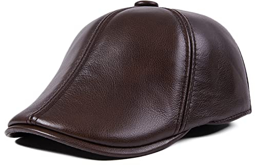DongBao Newsboy Hüte Flat Cap Herren Damen Leder Gatsby Schirmmütze Kappe Schiebermütze Herbst/Winter