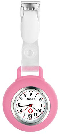 Avaner Krankenschwesteruhr Silikon Schwesternuhr mit Clip: Taschenuhr Krankenschwester Schwesteruhr Pflegeruhr Ansteckuhr FOB Analog Quarzwerk Uhr für Arzt Doktor Krankenschwester Damen Herren