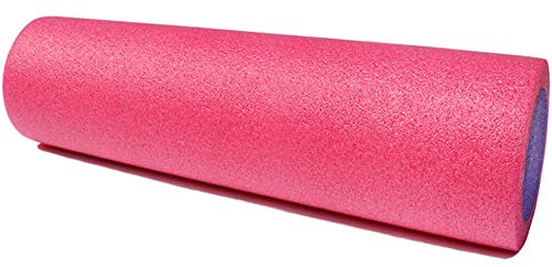 LTLCLZ Yoga Schaumwalze Hohe Dichte Epe Muskelrolle Rücken Fitness Gymnastik Massage Relaxation Roller Pilates Übungen Massagestab,Rosa,60CM