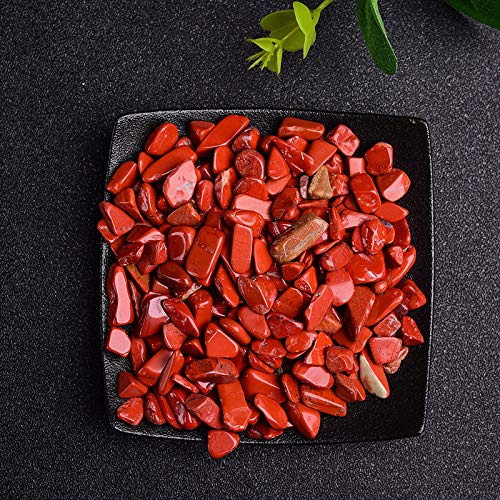 Spécimen de gravier en cristal naturel coloré pour décoration d'intérieur, jardin, aquarium, pierre minérale de roche, jaspe rouge, 100 g