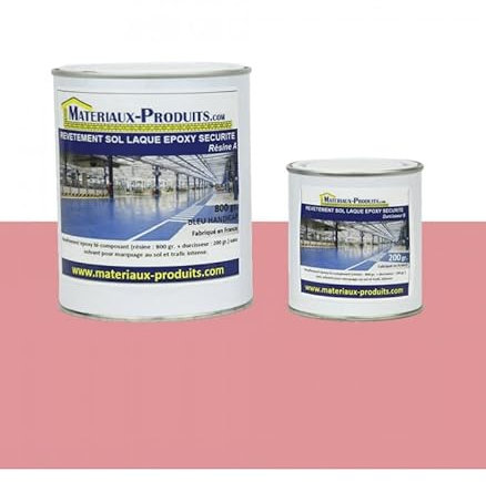 MATPRO - Revêtement Peinture pour Sol Laque Époxy Sécurité & Marquage - Auto-Lissant - pour Travaux Neuf/Réparation - Aspect Miroir Brillant - Rose - 1Kg