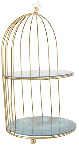 Angoily Plato para Servir Empanadas Puesto de Frutas decoración Puesto de Magdalenas Organizador en Forma de Jaula decoración de Jaula de pájaros Postre Caja de almacenaje Tarta