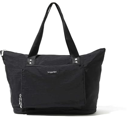 Baggallini Damen-Tragetasche, erweiterbar, verstaubar, Schwarz, Einheitsgröße