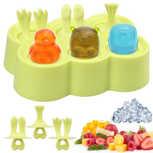 Eisform Kinder, 6 Kleine Eisförmchen, Eisformen Silikon, Eis am Stiel Formen, Wiederverwendbar Popsicle Formen, Perfekt für den Sommer