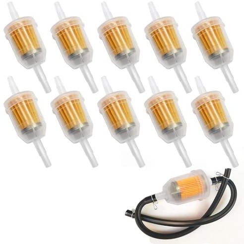 Maxtuned Filtro Benzina 6 mm 8 mm per Moto - Filtro carburante con Filtro Linea (10 pezzi)