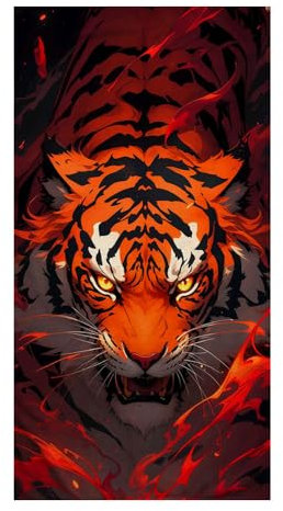 PEIHUODAN Strandtuch XXL Microfaser Groß Herren Kinder 3D Tiger Wolf Handtuch Badetuch Reisehandtuch Schnelltrocknend Strand Duschtuch Strandlaken Saunahandtuch Fitness Kuscheldecke (100x200 cm,Rot)