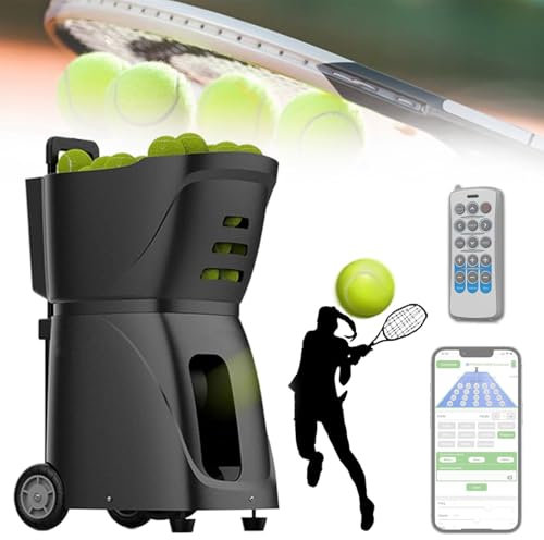 Eastnmythet Tragbare Tennisballwerfmaschine, intelligente App-gesteuerte Tennis-Pitching-Maschine, Tennis-Trainingsmaschine für Spieler jeden Niveaus