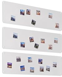 STALFORM 3 x Leicht Magnettafel Weiß 62,5x20 cm aus Edelstahl Magnetwand Pinnwand Magnetisch Groß Magnetboard Küche, Büro, Kinderzimmer