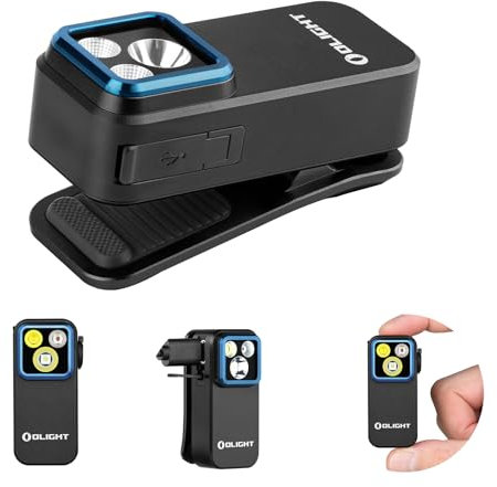 OLIGHT Oclip Pro Lampe de Poche à Clip 3 Sources de Lumière 5 Modes 500LM 120M Performance Max. Mini Lampe Torche Longue Durée 144H EDC Type C Rechargeable Petit Lampe IPX6 pour l'éclairage de Secours