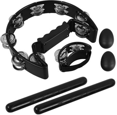 VICASKY Rhythmus Instrumente Mit Fußglocke Tamburin Eier Schütteln Handglocken Musikinstrumente Für Anfänger Party Und Auftritte