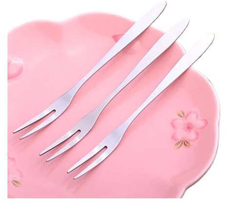 1~10PCS Stainless Steel Fruit Fork Dessert Forks Mini Fork Used for Cake in Party Snail Fork for Restaurant Bar Party Banquets(3PCS)