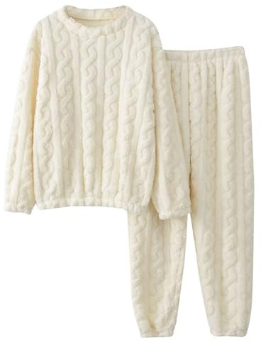 Herren- Damen-Pyjama-Set, warm, flauschig, bequem, Fleece, übergroßer Pullover, Lange Hose, Freizeitkleidung, 2-teiliges Set Schusssichere Weste Weste Aus Webpelz
