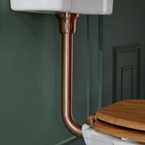 MILANO Bathroom Low Level Cistern Toilet WC Flush Pipe Kit Brushed Copper