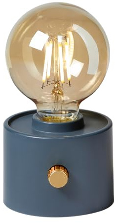 Northpoint Vintage Akku Glühbirne Edison LED Tischlampe USB-C dimmbar mit Drehschalter – moderne Dekoration Anthrazit