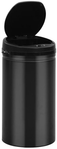 Helloshop26 Poubelle à capteur Automatique 50 litres Acier au Carbone Noir 02_0006087