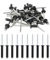 50 Pièces Rivets Aveugles en Aluminium Noir à Large Bride, Rivets Pop à Extrémité 0uverte, Rivets Pop en Aluminium à Tête Large, pour Constructions, Boîte de Rangement, Meubles (Noir, 4.8mm x 20mm)