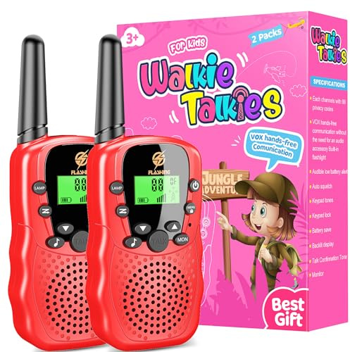 EUTOYZ Walkie Talkie, Outdoor Toys for 3 4 5 6 7 8 9 10 Year Old Boy Girl Gift for 3-11 Year Olds Boys Toys Age 3-10 Camping Accessories Toddler Toys Outdoor Games for Kids Garden Toys Red