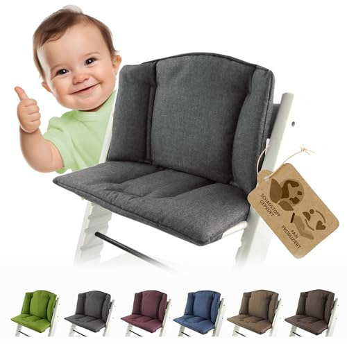 Ersatzbezug Sitzkissen kompatibel mit Stokke Tripp Trapp (dunkgrau meliert) | Bezug Kissen-Set Sitzverkleinerer, Mod. 1