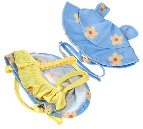 Kisangel 1 Juego Bañador para Perros con Adorable Traje para Mascotas Ropa para Perros para Incluye Sombrero y Accesorios