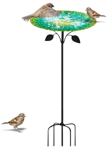 MOZMY Abreuvoir pour Oiseaux sur Pied - 83 cm, avec Socle à 5 Branches, Mangeoire Oiseaux Exterieur Décoration pour Jardin