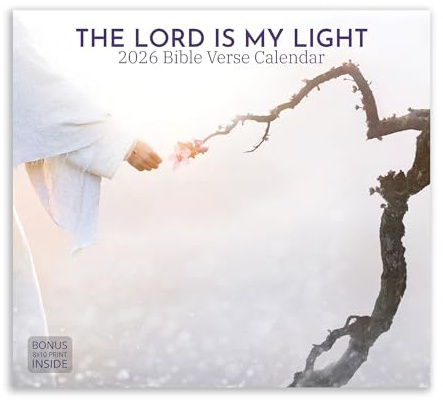 2026 Bible Verse Wall Calendar -The Lord is My Light- Monthly Inspiration Christian Home Decor Calendar